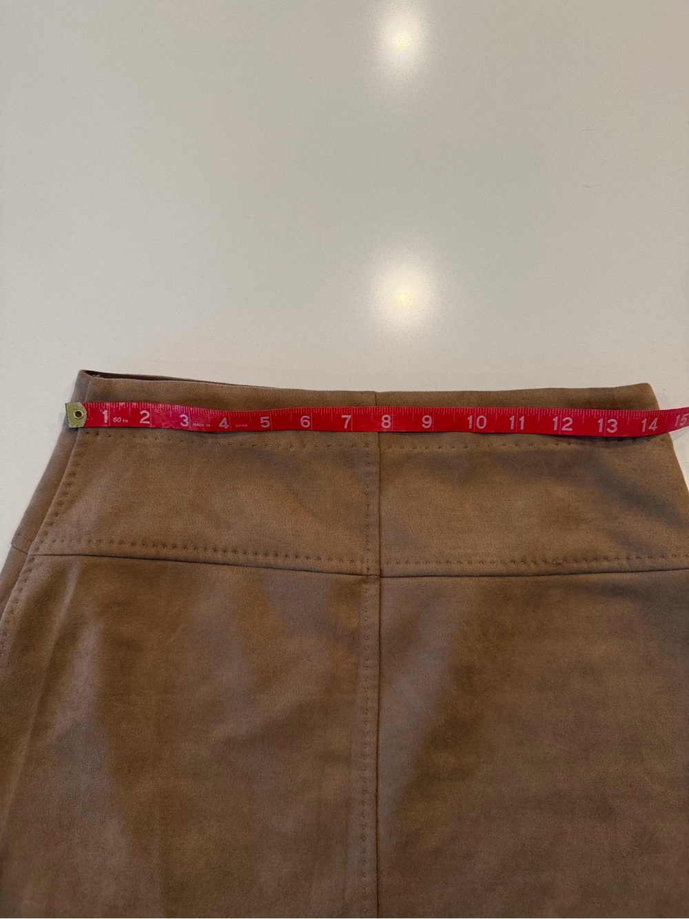 Brown Faux Suede A-Line Mini Skirt Size Small - Picture 3 of 5